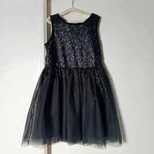 Gap Kids Sequin and Tulle Black Dress Size Small